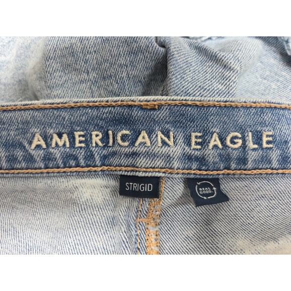 American Eagle Strigid Relaxed Distressed Denim Shorts – Blue – Size 14 - Picture 4 of 7